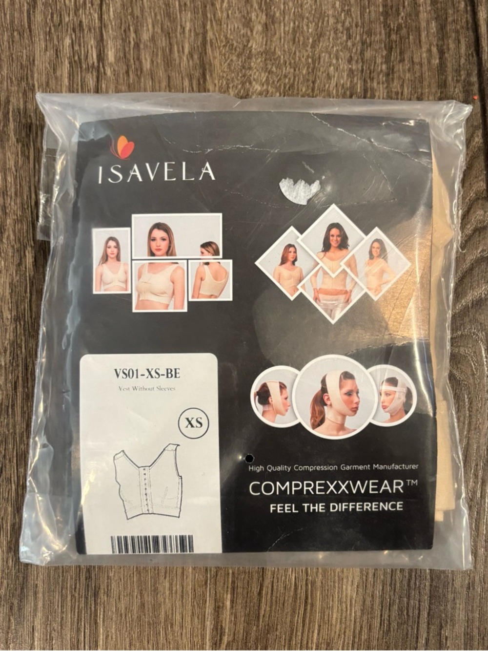 Isavela COMPREXXWEAR Compression Vest w/o Sleeves in Beige size XS NEW W/ TAGS